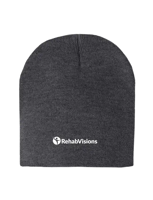 Charcoal Heather Element Knit Beanie w/RehabVisions POST Logo