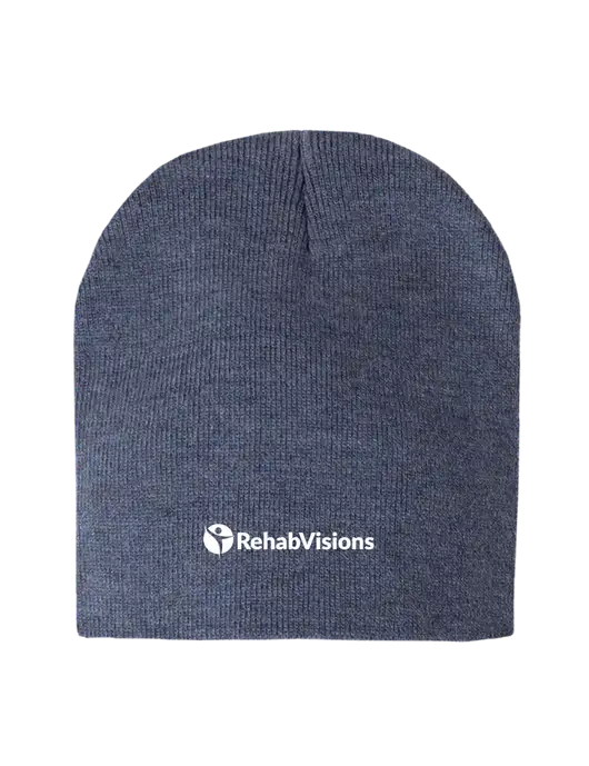 Navy Heather Element Knit Beanie w/RehabVisions POST Logo