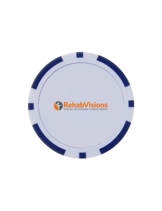 Dark Royal Poker Chip Ball Marker w/RehabVisions POST Logo