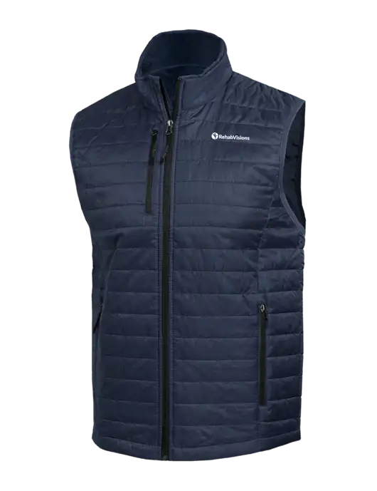 Packable Navy Puffy Vest w/RehabVisions POST Logo