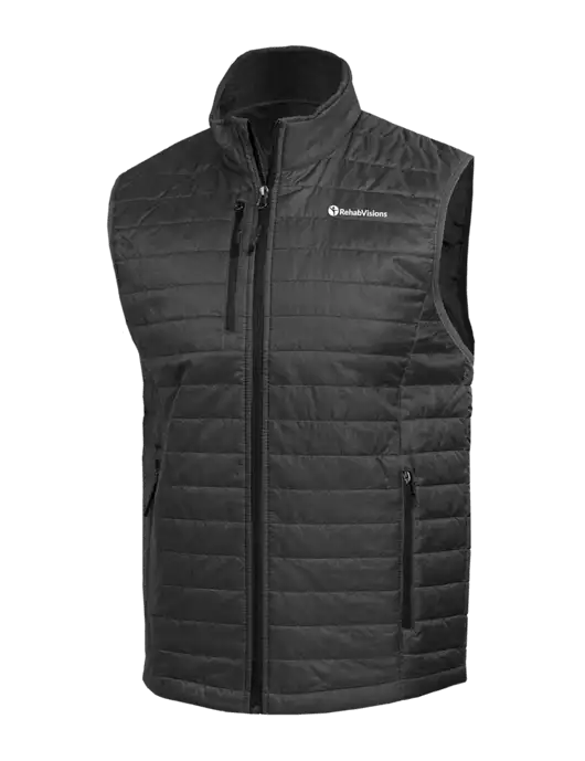 Packable Dark Grey Puffy Vest w/RehabVisions POST Logo