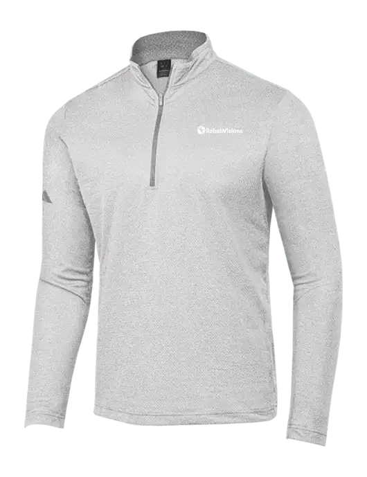 Adidas Light Grey Heather Space Dyed Quarter-Zip Pullover w/RehabVisions POST Logo