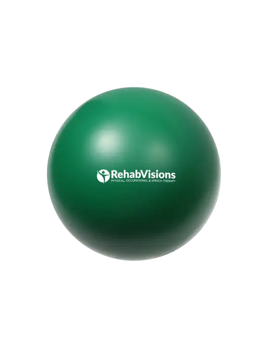 Medium Dark Green Stress Reliever Ball w/RehabVisions POST Logo