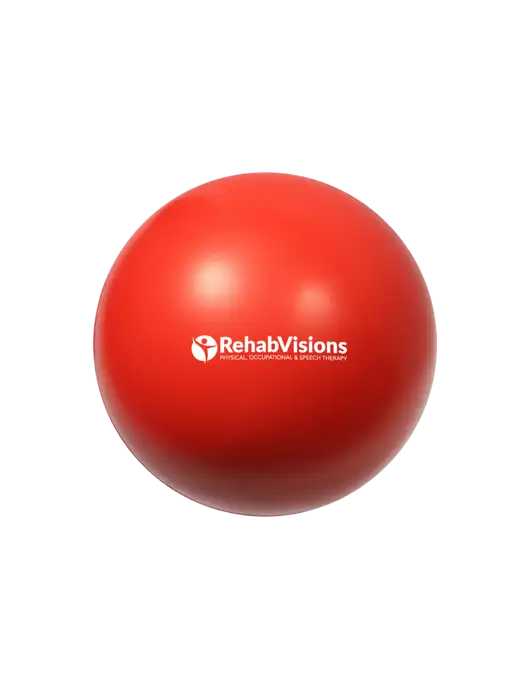 Red Stress Reliever Ball w/RehabVisions POST Logo