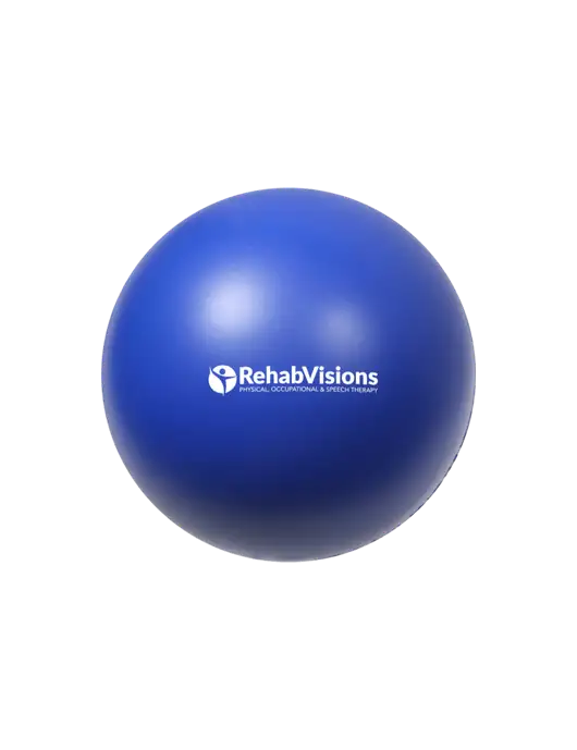 Dark Royal Blue Stress Reliever Ball w/RehabVisions POST Logo