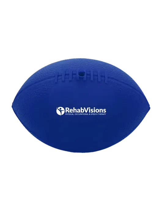 7” Durable Dark Royal Blue Vinyl Football w/RehabVisions POST Logo