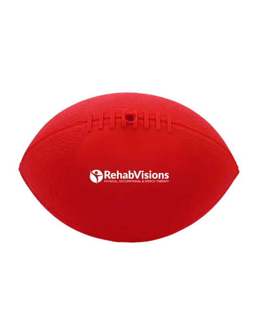 7” Durable Red Vinyl Football w/RehabVisions POST Logo