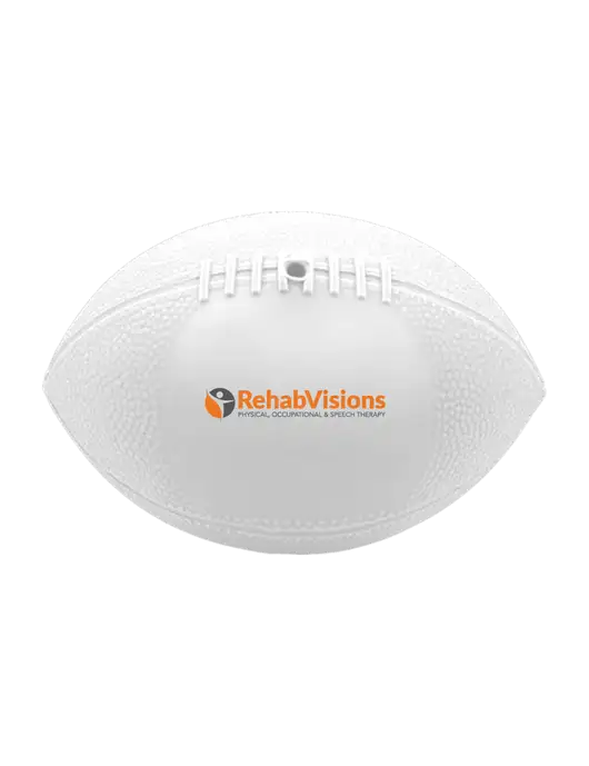 7” Durable White Vinyl Football w/RehabVisions POST Logo