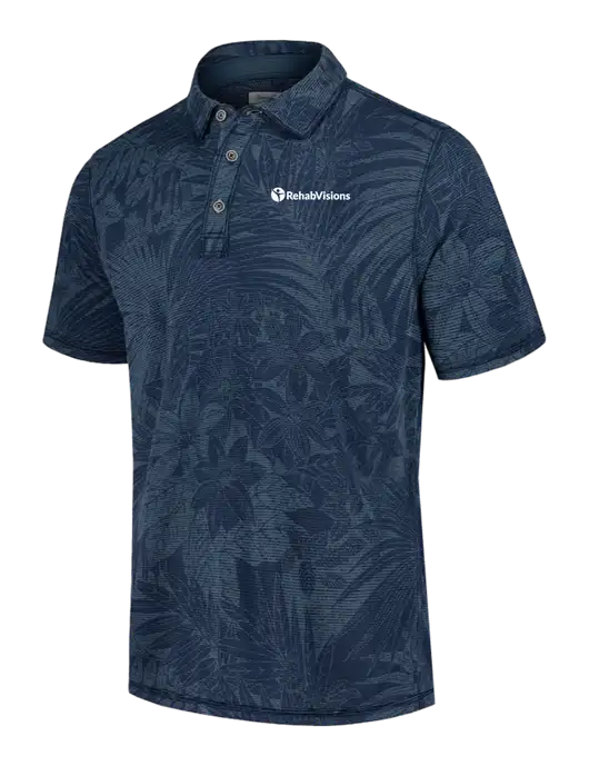 Tommy Bahama Navy Santiago Paradise Polo w/RehabVisions POST Logo