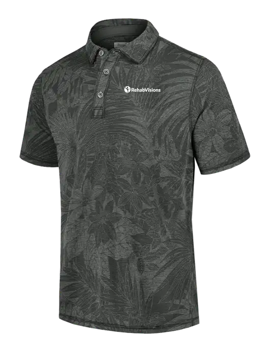 Tommy Bahama Dark Grey Santiago Paradise Polo w/RehabVisions POST Logo