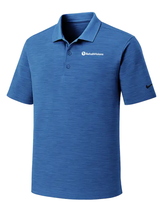 Nike Dri-FIT Royal Striated Polo w/RehabVisions POST Logo
