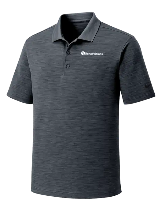 Nike Dri-FIT Dark Grey Striated Polo w/RehabVisions POST Logo