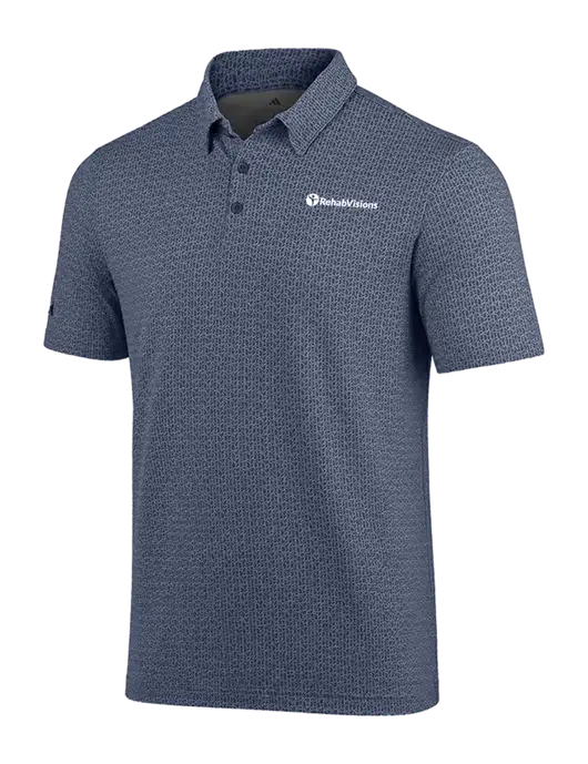Adidas Light Navy Printed Blend Polo w/RehabVisions POST Logo