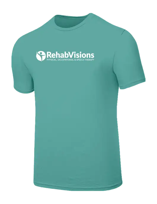 Seriously Soft Light Teal T-Shirt w/RehabVisions POST Logo
