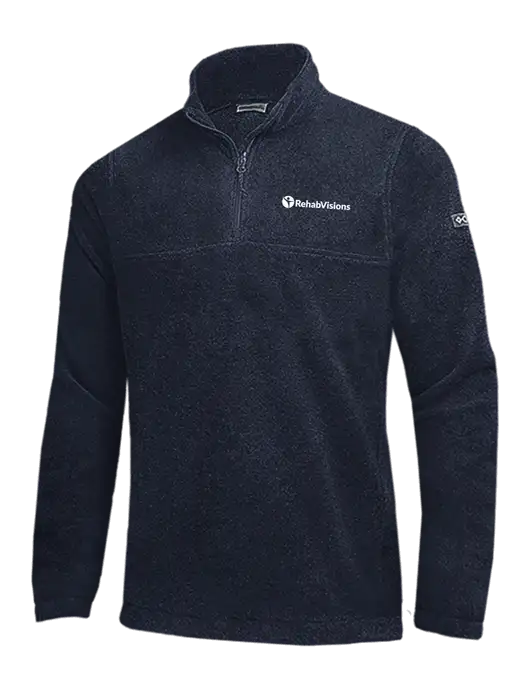 Columbia Navy Steens Mountain Fleece 1/2 Zip Pullover w/RehabVisions POST Logo