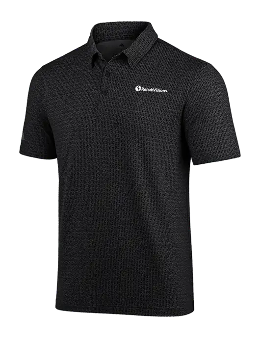 Adidas Black Printed Blend Polo w/RehabVisions POST Logo