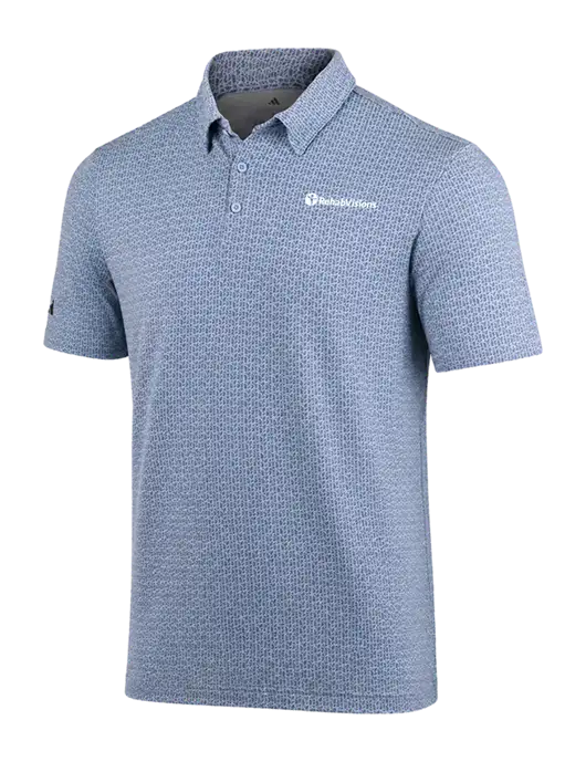 Adidas Light Blue Printed Blend Polo w/RehabVisions POST Logo