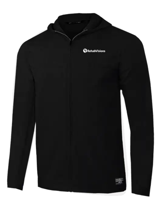 TravisMathew Black Balboa Hooded Full-Zip Jacket w/RehabVisions POST Logo
