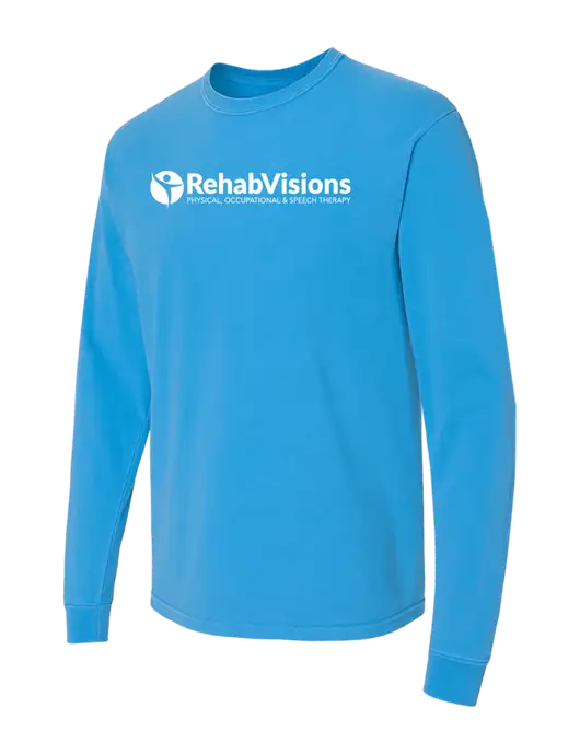 Comfort Colors Garment-Dyed Royal  Heavyweight Long Sleeve T-Shirt w/RehabVisions POST Logo