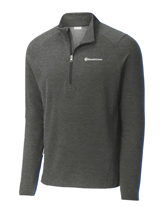 Sport-Wick Flex Fleece Dark Grey Heather 1/4-Zip w/RehabVisions POST Logo