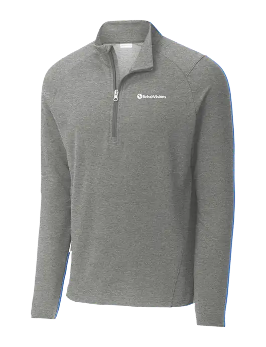 Sport-Wick Flex Fleece Light Grey Heather 1/4-Zip w/RehabVisions POST Logo