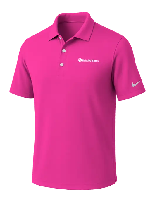 NIKE Dark Fuchsia Dri-Fit Micro Pique Polo w/RehabVisions POST Logo
