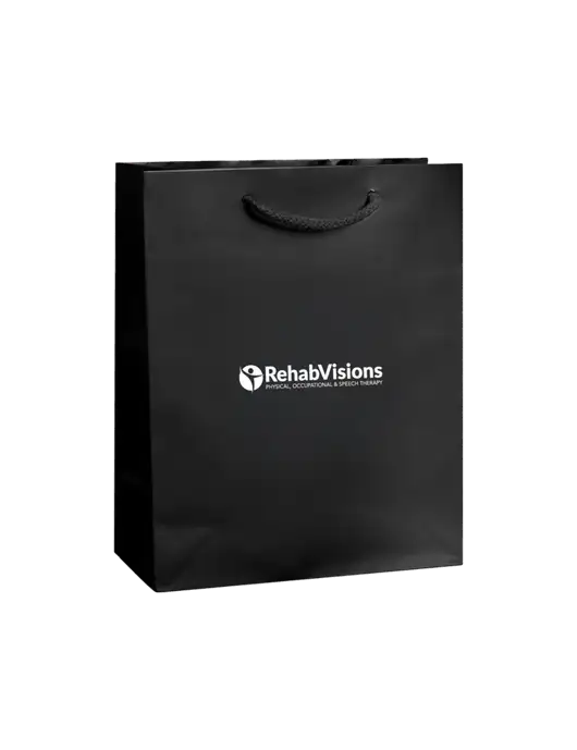 Black Gift Bag Gloss 8x10 w/RehabVisions POST Logo