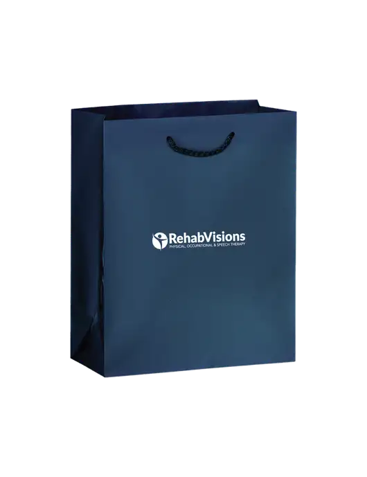 Dark Navy Gift Bag Matte 8x10 w/RehabVisions POST Logo