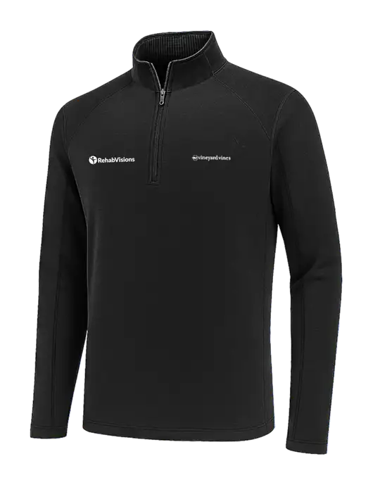 Vineyard Vines Black Sankaty Quarter-Zip Pullover
 w/RehabVisions POST Logo