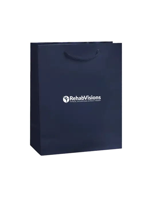 Dark Navy Gift Bag Gloss 8x10 w/RehabVisions POST Logo