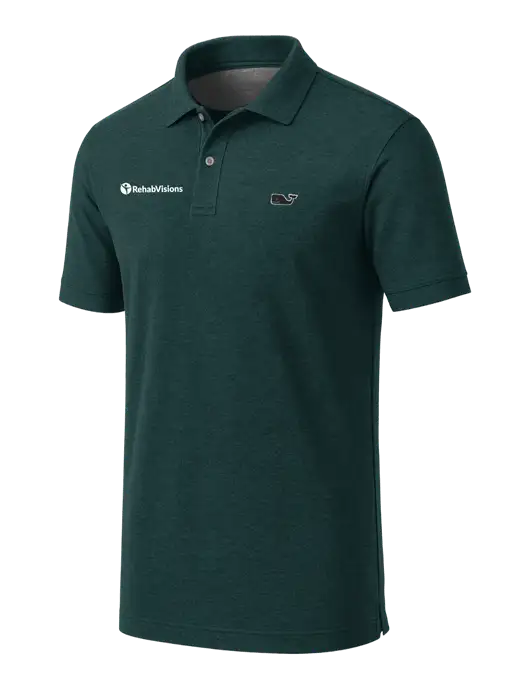 Vineyard Vines Edgartown Dark Green Pique Polo w/RehabVisions POST Logo