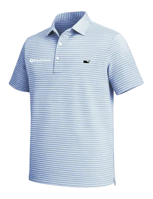 Vineyard Vines Light Blue Heathered Winstead Sankaty Polo w/RehabVisions POST Logo
