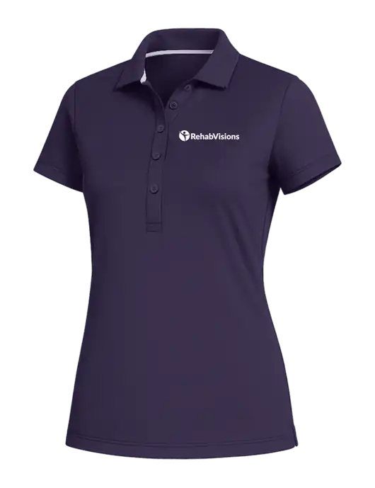 Fairway & Greene Womens Eggplant Claire Tech Polo w/RehabVisions POST Logo