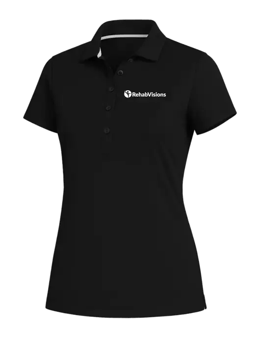 Fairway & Greene Womens Black Claire Tech Polo w/RehabVisions POST Logo