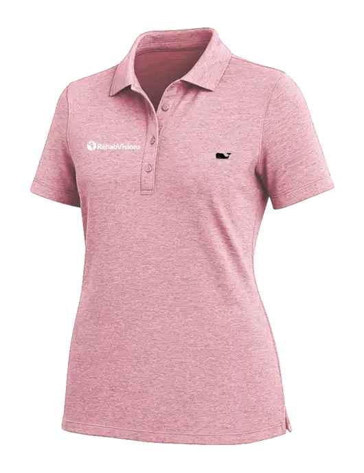 Vineyard Vines Womens Dusty Rose Edgartown Pique Polo w/RehabVisions POST Logo