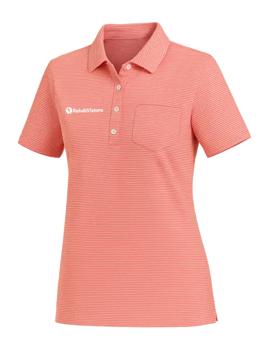 Vineyard Vines Womens Light Coral Fanshell Polo  w/RehabVisions POST Logo