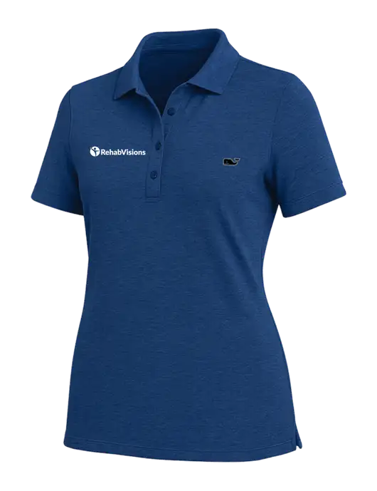 Vineyard Vines Womens Light Navy Blue Edgartown Pique Polo w/RehabVisions POST Logo