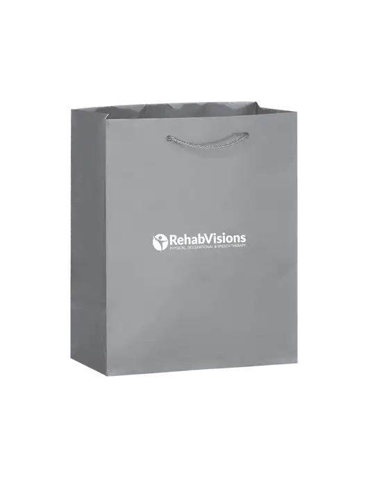 Light Grey Gift Bag Matte 8x10 w/RehabVisions POST Logo