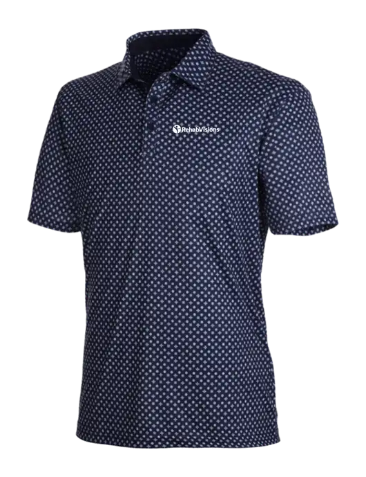 Mens Dark Navy Hazelwood Polo w/RehabVisions POST Logo