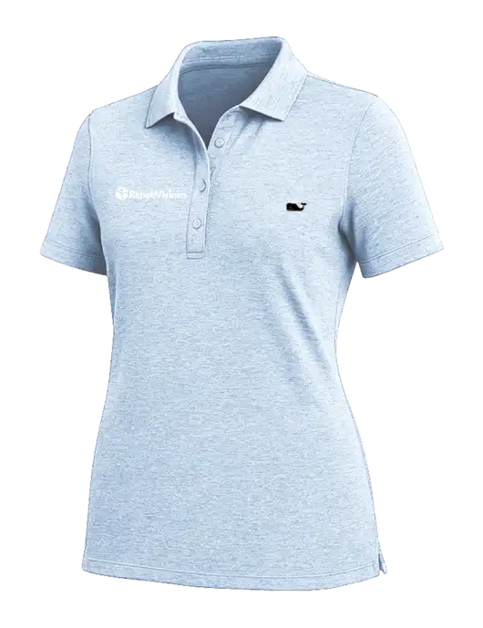 Vineyard Vines Womens Light Blue Edgartown Pique Polo w/RehabVisions POST Logo