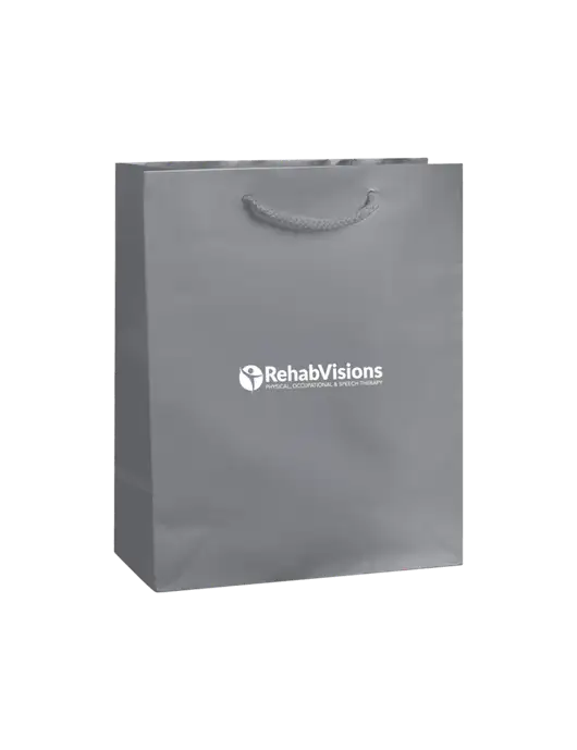 Light Grey Gift Bag Gloss 8x10 w/RehabVisions POST Logo