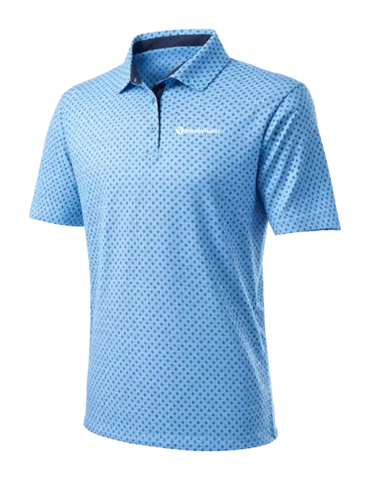 Mens Light Blue Hazelwood Polo w/RehabVisions POST Logo