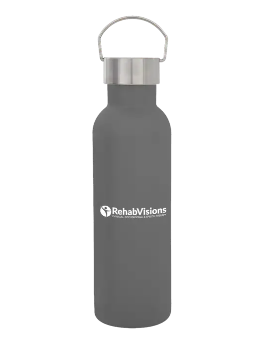 28 oz Medium Grey Bubbli Stainless Steel Bottle w/RehabVisions POST Logo