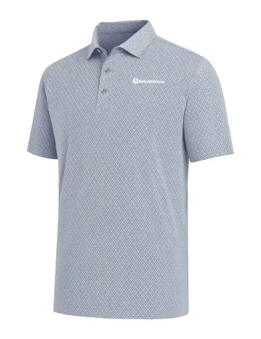 Callaway All-Over Stitched Medium Grey Chev Polo  w/RehabVisions POST Logo