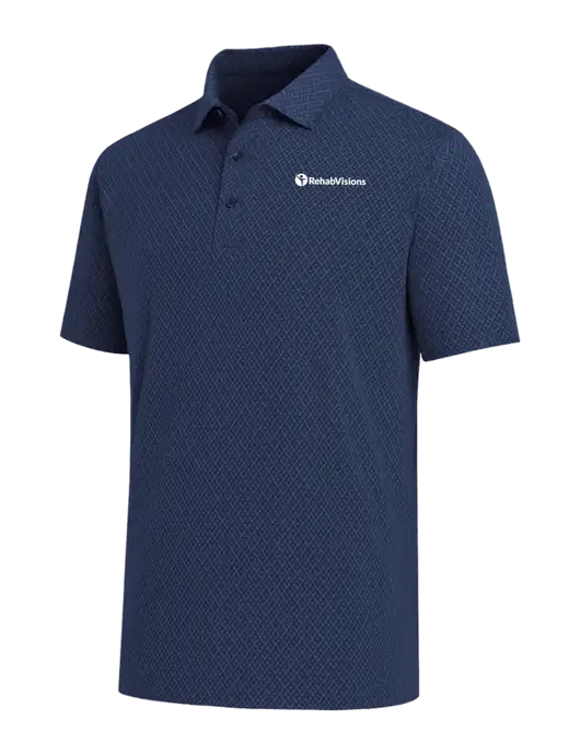Callaway All-Over Stitched Dark Navy Chev Polo  w/RehabVisions POST Logo