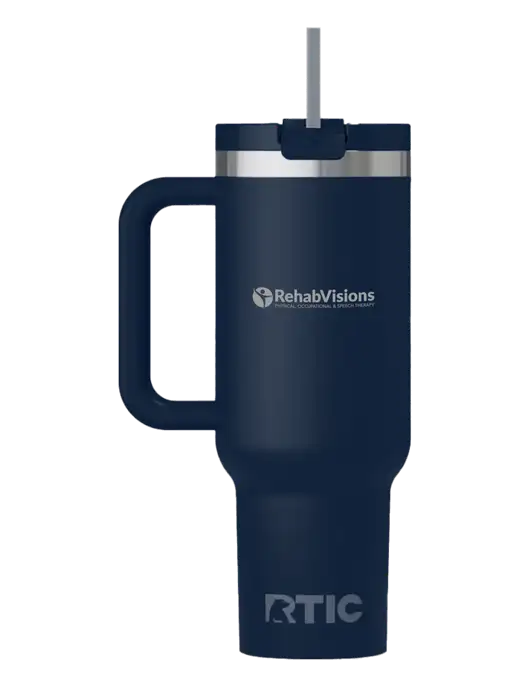 RTIC Road Trip 40 oz Navy Tumbler  w/RehabVisions POST Logo