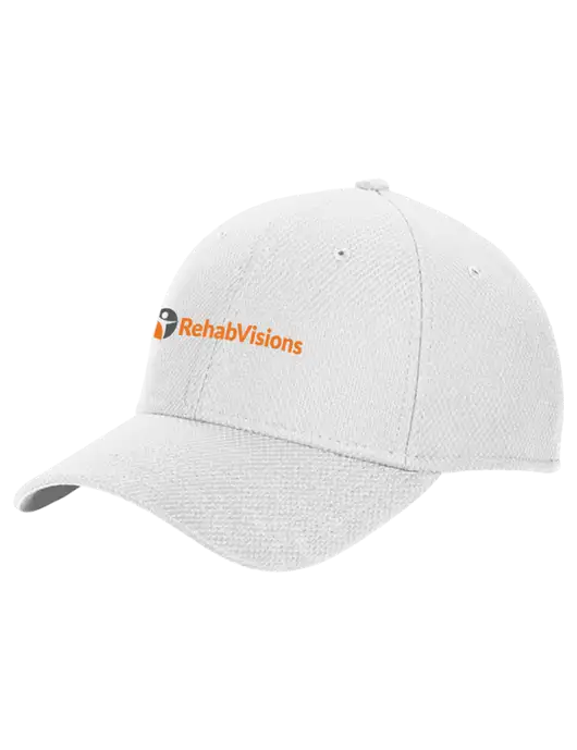 New Era Diamond Era White Stretch Cap w/RehabVisions POST Logo
