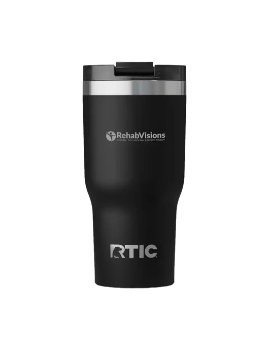 RTIC Essential 20 oz Black Tumbler w/RehabVisions POST Logo