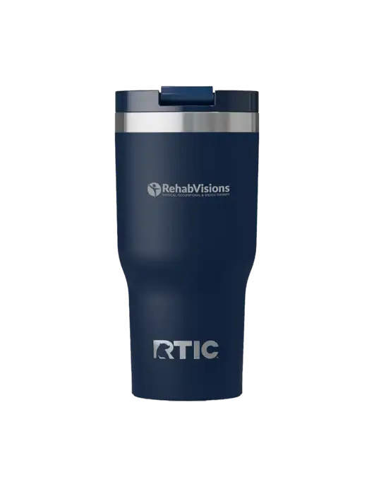 RTIC Essential 20 oz Navy Tumbler w/RehabVisions POST Logo