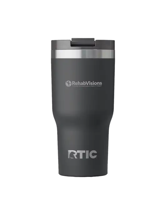 RTIC Essential 20 oz Charcoal Tumbler w/RehabVisions POST Logo
